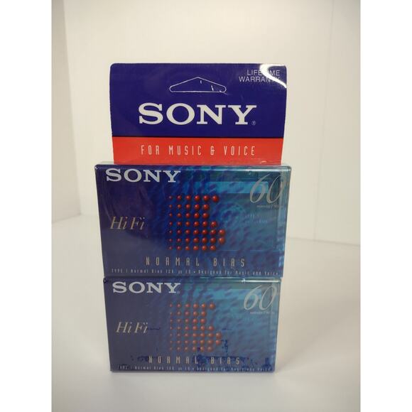 NEW 2 PACK - Sony Hi Fi Type I Normal Bias Blank Cassette Tape 60 Minutes - Picture 6 of 6